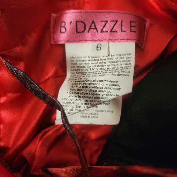 B Dazzle Women's red rose Formal Wear Dress, Strapless, Size 6 - Picture 4 of 5